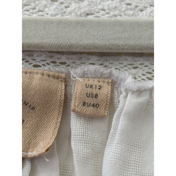 Anthropologie Vanessa Virginia Collaged Lace Ivory Top Embroidered Womens XS - Picture 9 of 15